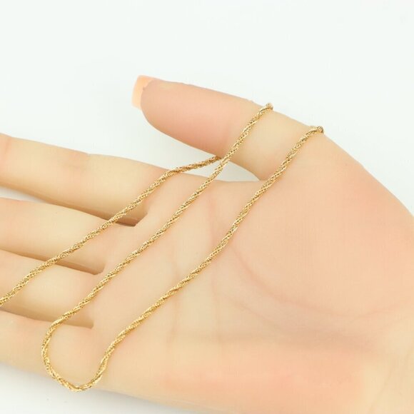 Elegant Twisted Rose Gold Necklace Gold Plated Brass, XPNL0340 - Picture 5 of 12